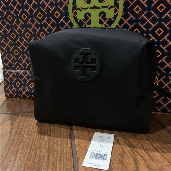 NWT TORY BURCH NYLON BRIGITTE COSMETIC CASE - Picture 4 of 8